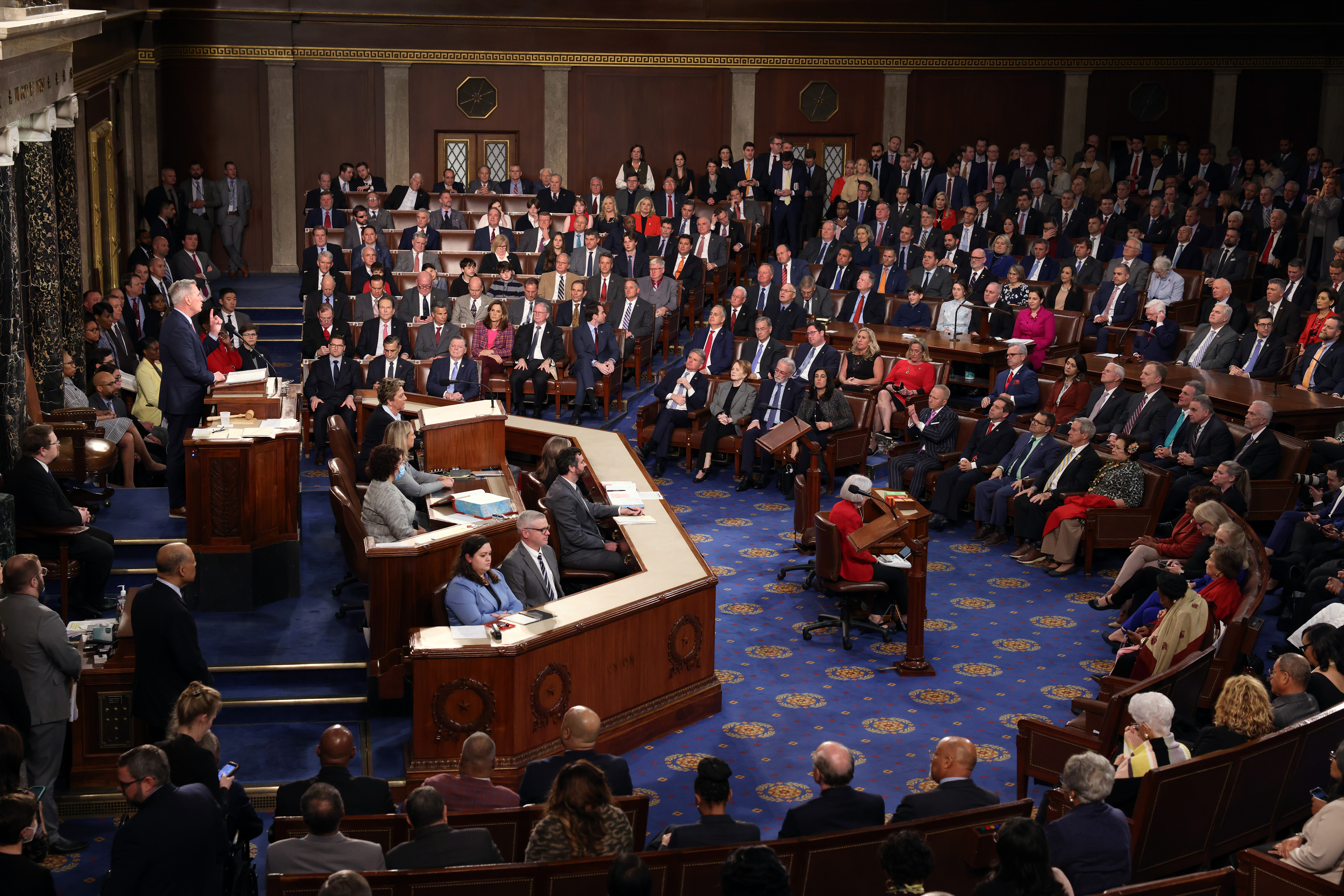 House Speaker Kevin McCarthy addresses Congress. 
