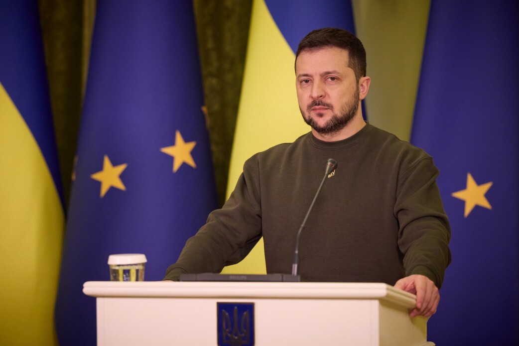 Zelensky at a press conference in Kyiv 