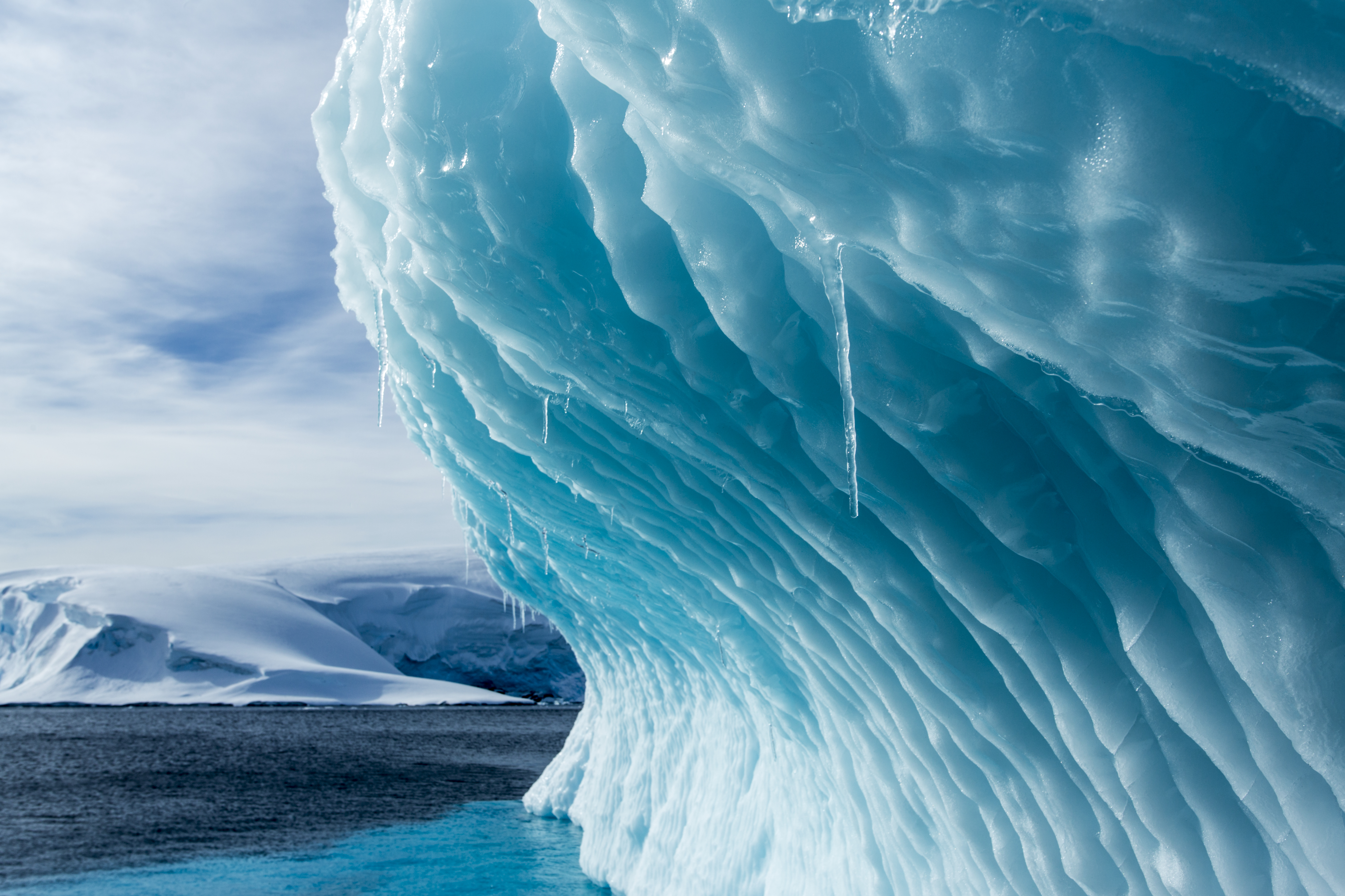 Blue iceberg in Antarctica.