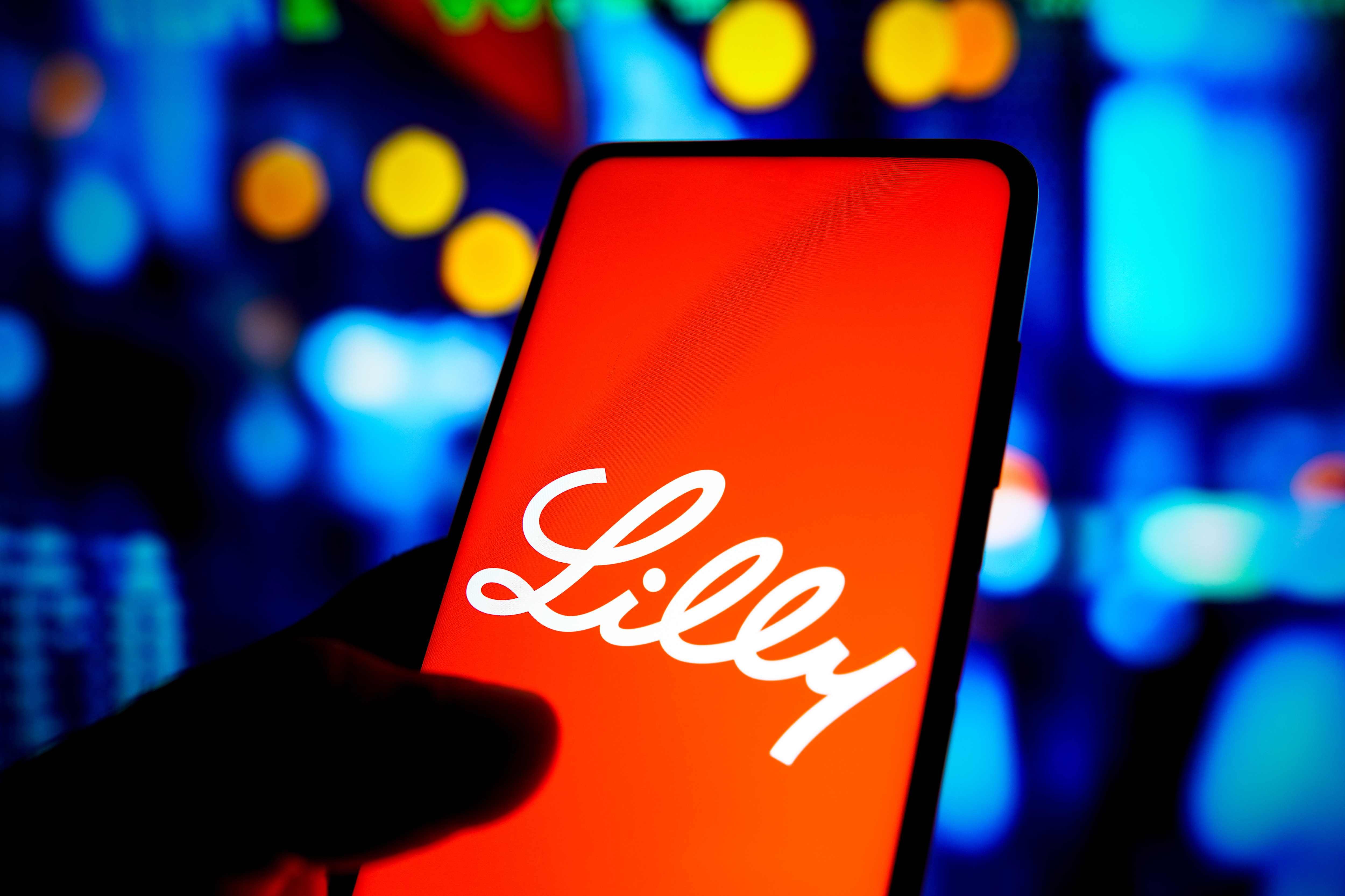 Eli Lilly logo on a phone