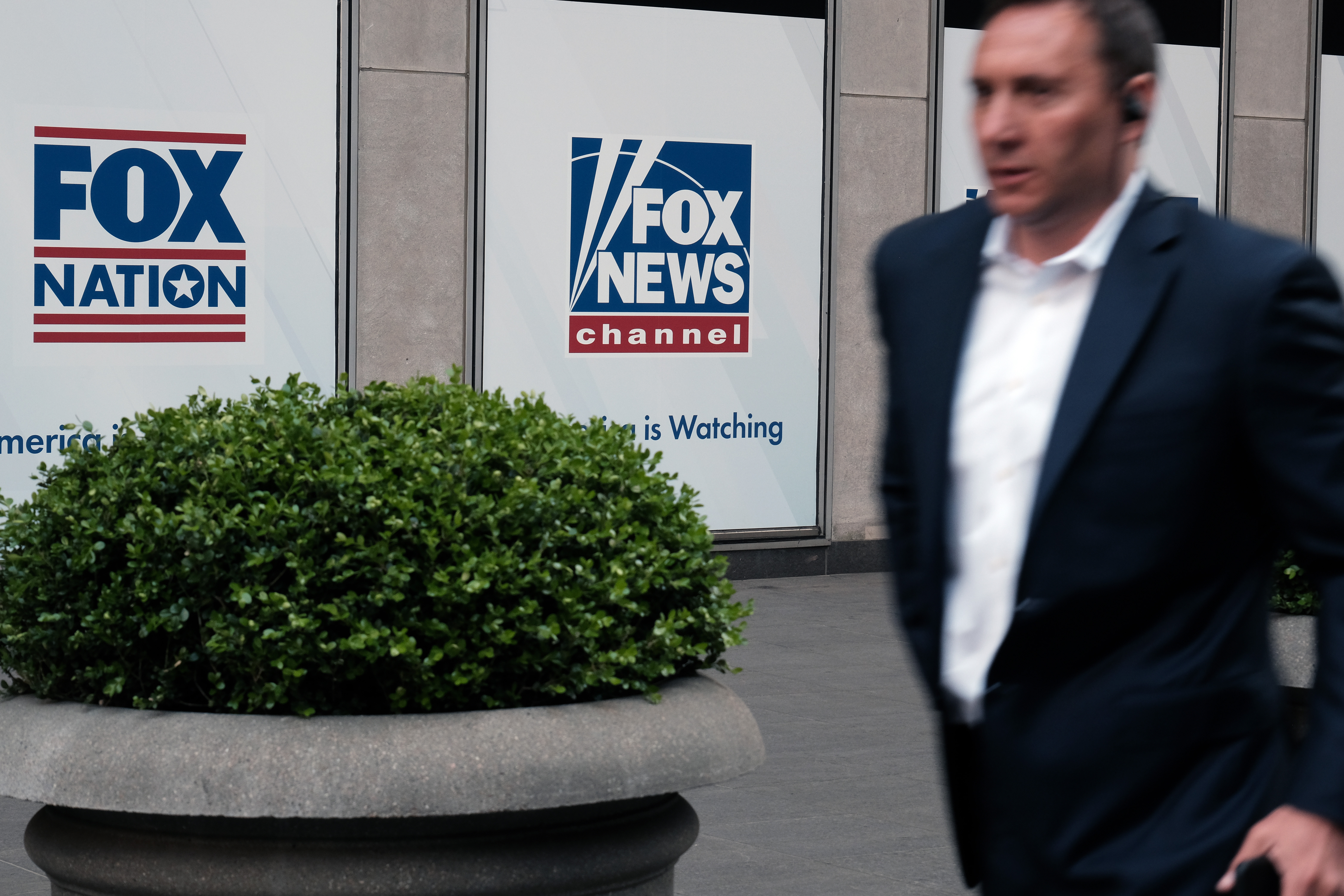 The Fox News logo at News Corp. in New York