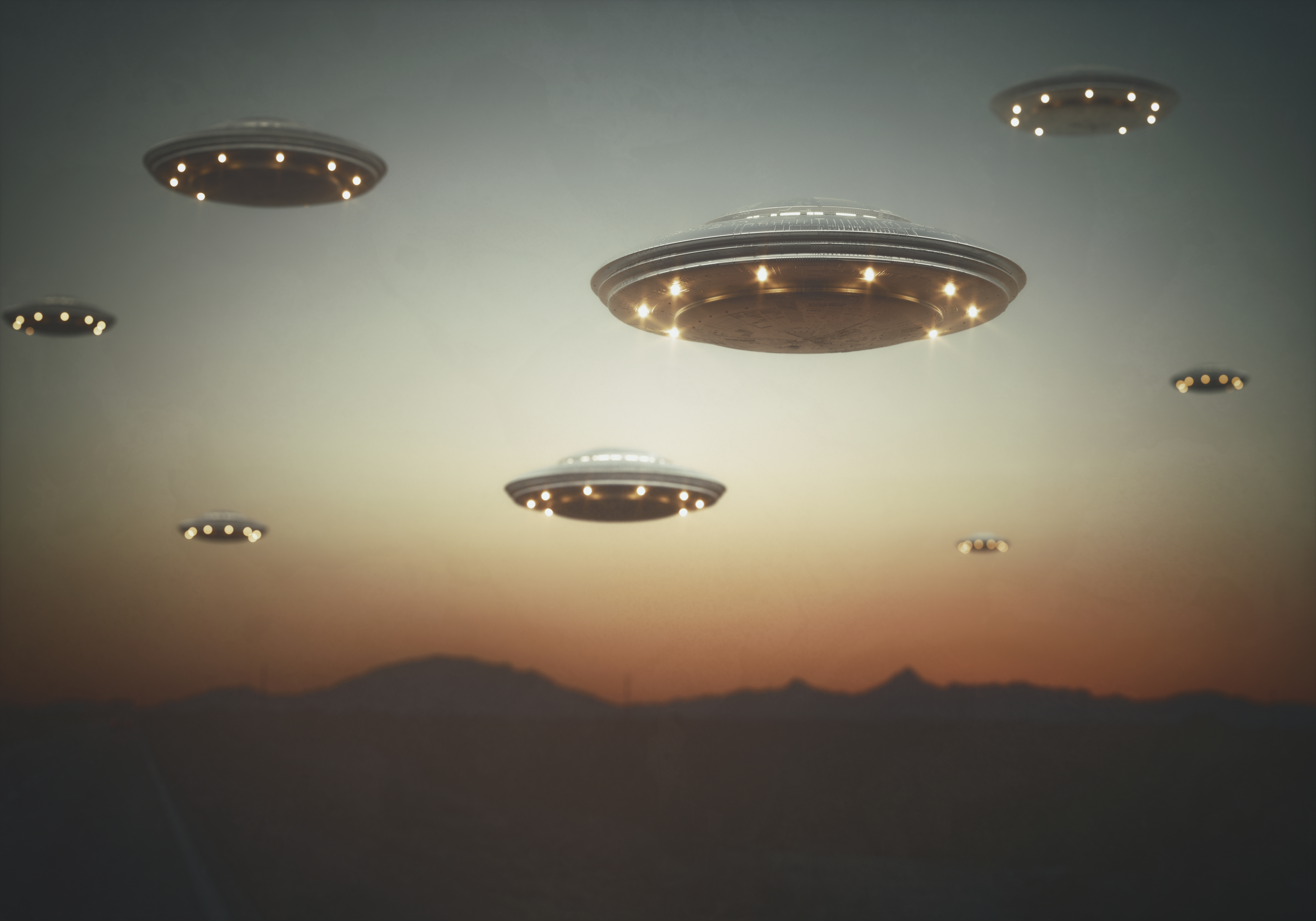 illustration of UFOs