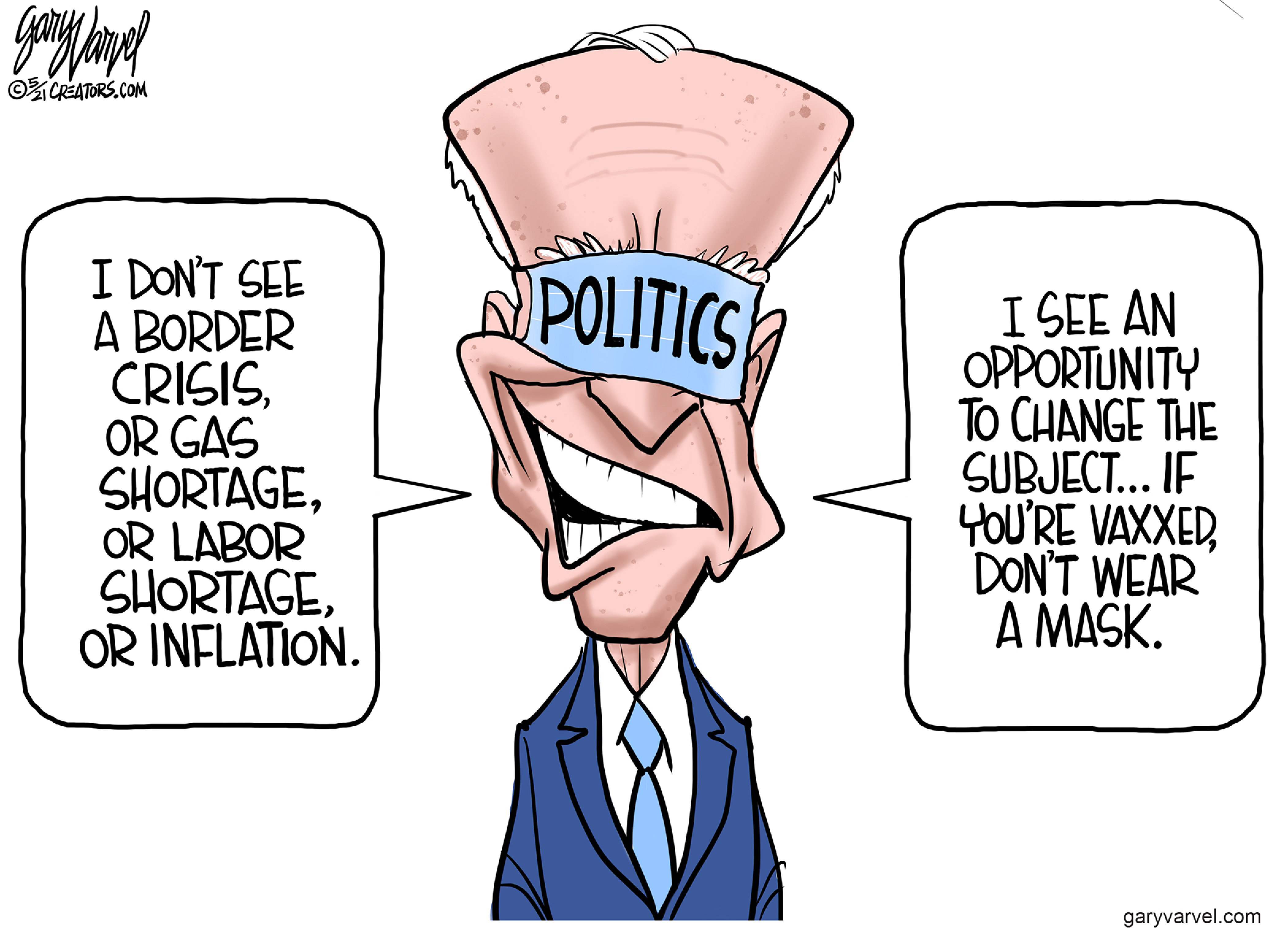Political Cartoon U.S. biden covid masks cdc