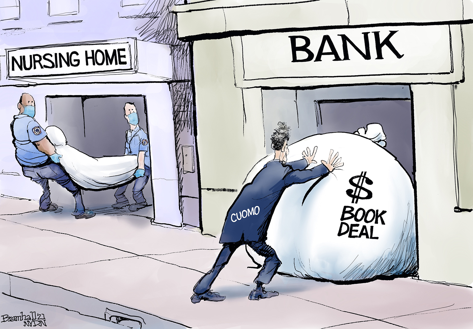 Political Cartoon U.S. andrew cuomo book deal nursing home deaths covid