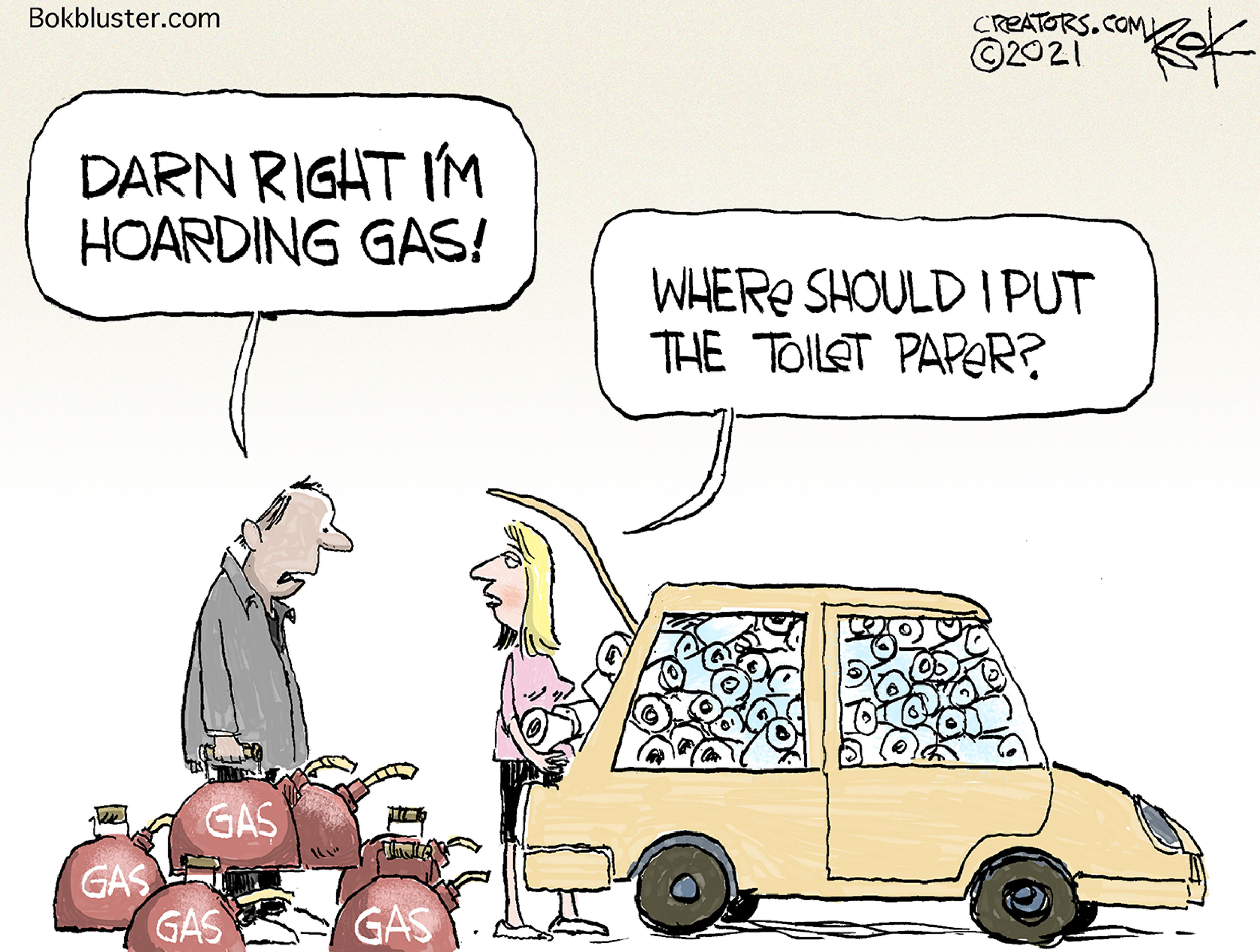 Editorial Cartoon U.S. toilet paper gas hoarding