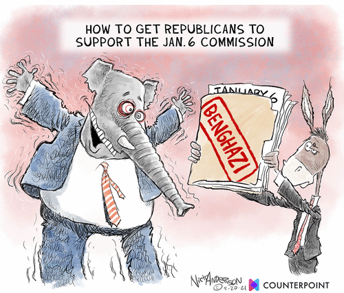 Political Cartoon U.S. gop democrats jan 6 benghazi