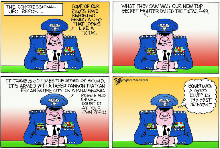 Editorial Cartoon U.S. government UFOs