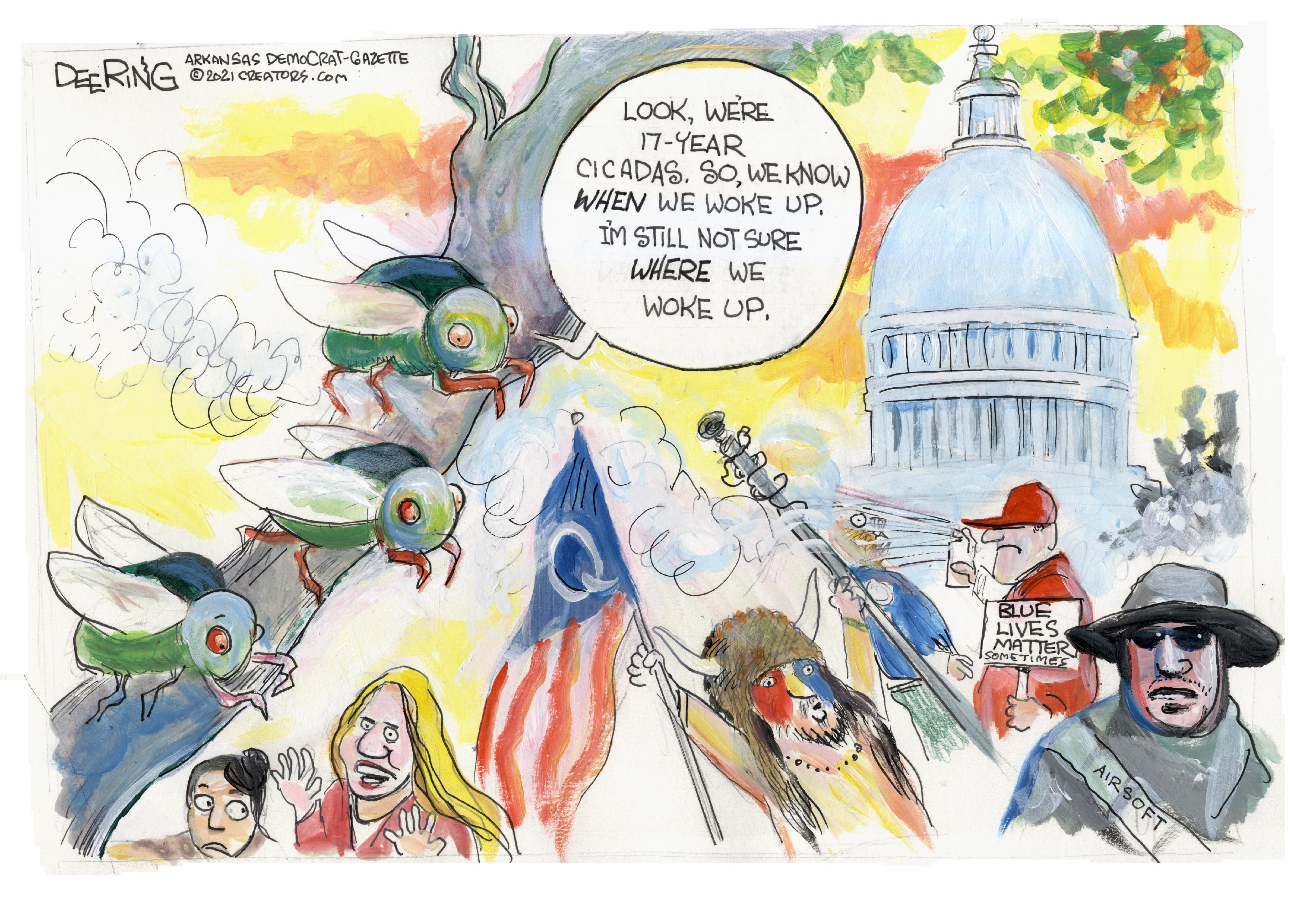 Political Cartoon U.S. cicadas gop maga