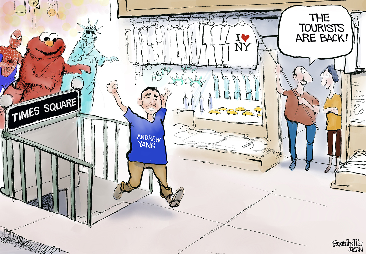 Political Cartoon U.S. andrew yang nyc mayor race